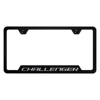 Autogold® - Black License Plate Frame with Laser Etched Challenger Logo and Cut-Out