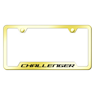 Autogold® - Gold License Plate Frame with Laser Etched Challenger Logo and Cut-Out