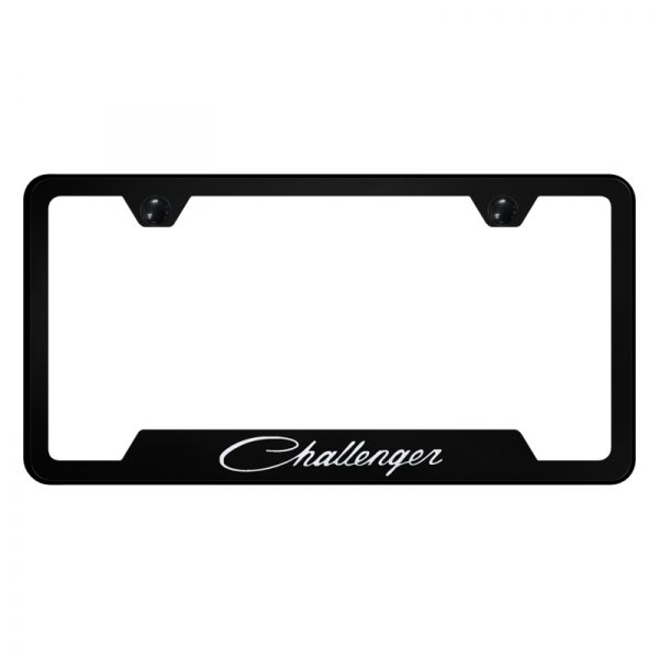 Autogold® - License Plate Frame with Laser Etched Challenger Classic Logo and Cut-Out