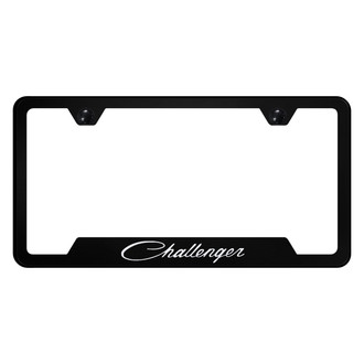 Autogold® - Black License Plate Frame with Laser Etched Challenger Classic Logo and Cut-Out