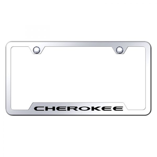 Autogold® - License Plate Frame with Laser Etched Cherokee Logo and Cut-Out