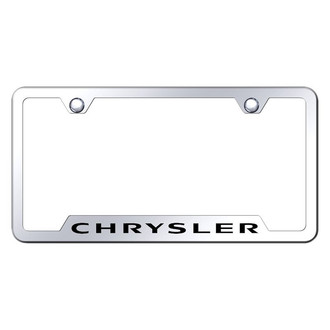 Autogold® - Chrome License Plate Frame with Laser Etched Chrysler Logo and Cut-Out