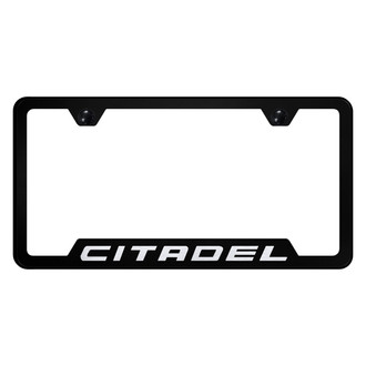 Autogold® - Black License Plate Frame with Laser Etched Citadel Logo and Cut-Out