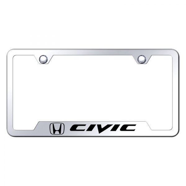 Autogold® - License Plate Frame with Laser Etched Civic Logo and Cut-Out