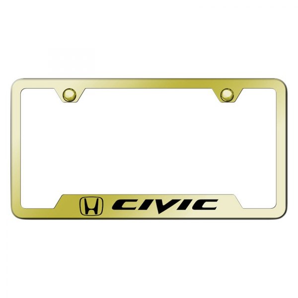 Autogold® - License Plate Frame with Laser Etched Civic Logo and Cut-Out