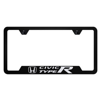 Autogold® - License Plate Frame with Laser Etched Civic Type R Logo and Cut-Out