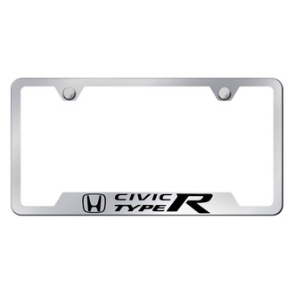Autogold® - Chrome License Plate Frame with Laser Etched Civic Type R Logo and Cut-Out