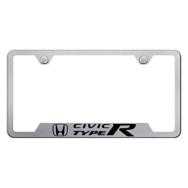 Autogold® - License Plate Frame with Laser Etched Civic Type R Logo and Cut-Out