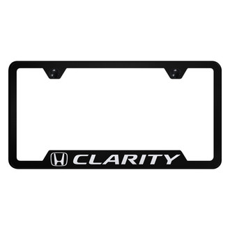 Autogold® - Black License Plate Frame with Laser Etched Clarity Logo and Cut-Out