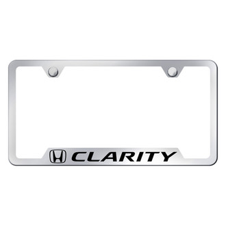 Autogold® - Chrome License Plate Frame with Laser Etched Clarity Logo and Cut-Out