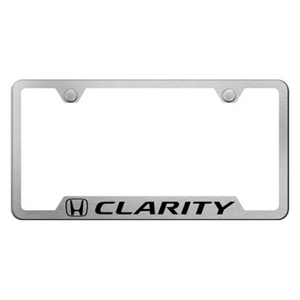 Autogold® - Brushed License Plate Frame with Laser Etched Clarity Logo and Cut-Out