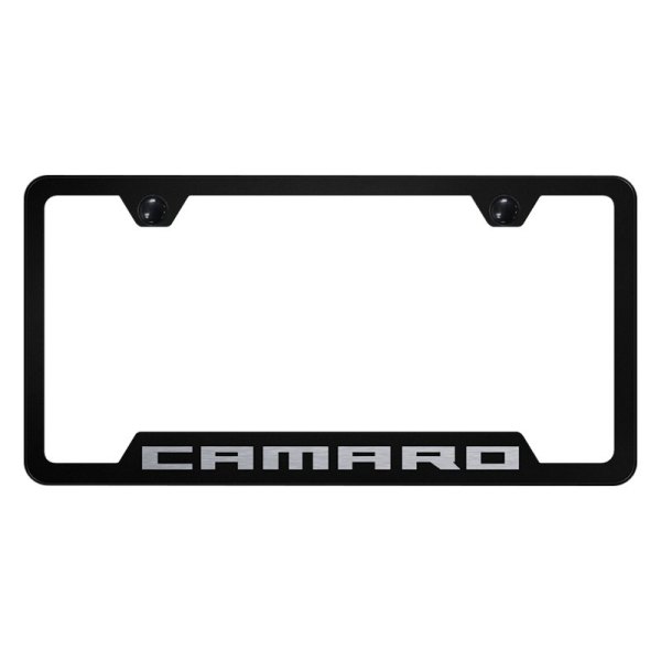 Autogold® - License Plate Frame with Laser Etched Camaro Logo and Cut-Out
