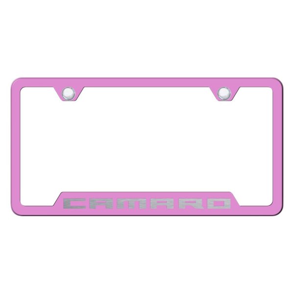 Autogold® - License Plate Frame with Laser Etched Camaro Logo and Cut-Out