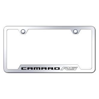Autogold® - Chrome License Plate Frame with Laser Etched Camaro RS Logo and Cut-Out