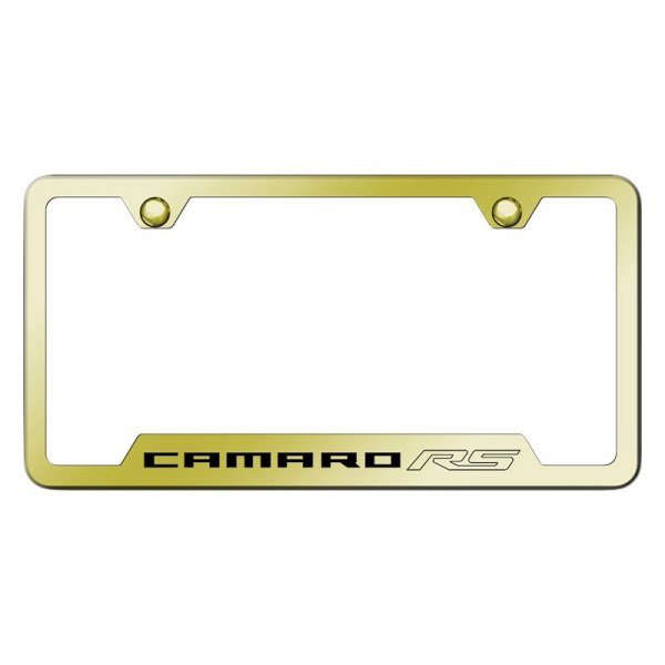 Autogold® - License Plate Frame with Laser Etched Camaro RS Logo and Cut-Out