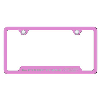 Autogold® - Pink License Plate Frame with Laser Etched Camaro RS Logo and Cut-Out
