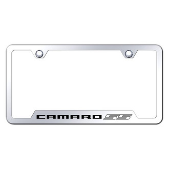 Autogold® - Chrome License Plate Frame with Laser Etched Camaro SS Logo and Cut-Out