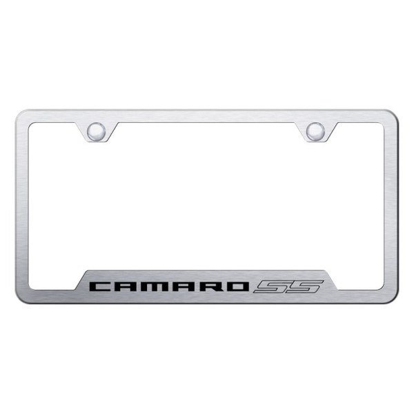 Autogold® - License Plate Frame with Laser Etched Camaro SS Logo and Cut-Out