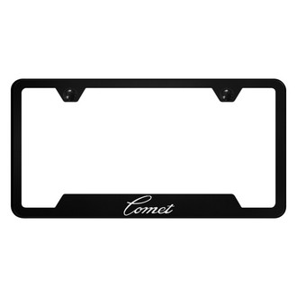 Autogold® - Black License Plate Frame with Laser Etched Comet Logo and Cut-Out