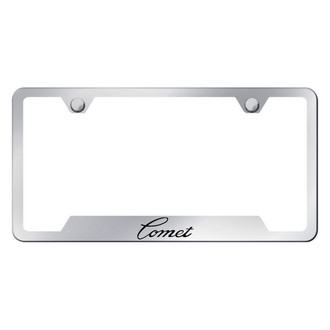 Autogold® - Chrome License Plate Frame with Laser Etched Comet Logo and Cut-Out