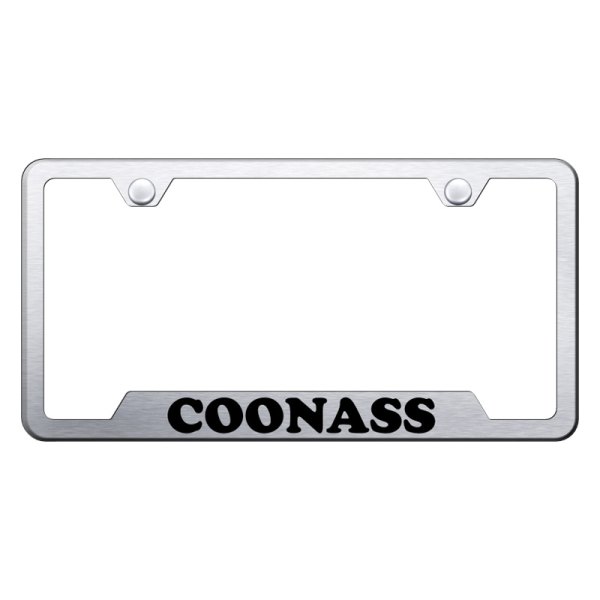 Autogold® - License Plate Frame with Laser Etched Coonass Logo and Cut-Out