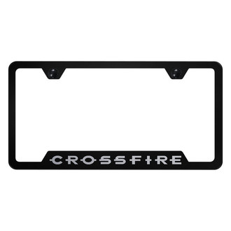 Autogold® - Black License Plate Frame with Laser Etched Crossfire Logo and Cut-Out