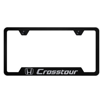Autogold® - Black License Plate Frame with Laser Etched CrossTour Logo and Cut-Out