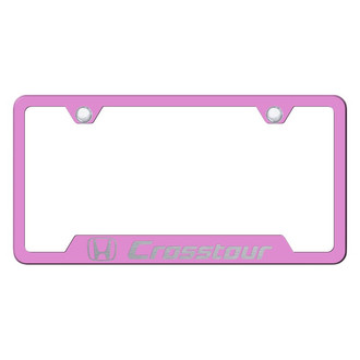 Autogold® - Pink License Plate Frame with Laser Etched CrossTour Logo and Cut-Out