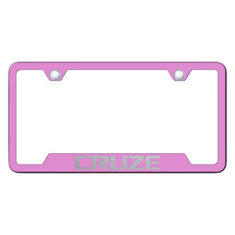 Autogold® - Pink License Plate Frame with Laser Etched Cruze Logo and Cut-Out