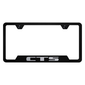 Autogold® - Black License Plate Frame with Laser Etched CTS Logo and Cut-Out