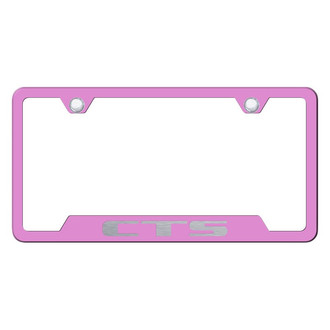 Autogold® - Pink License Plate Frame with Laser Etched CTS Logo and Cut-Out