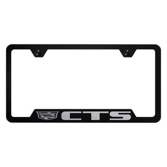 Autogold® - Black License Plate Frame with Laser Etched CTS New Logo and Cut-Out