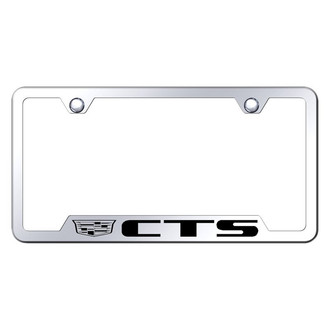 Autogold® - Chrome License Plate Frame with Laser Etched CTS New Logo and Cut-Out