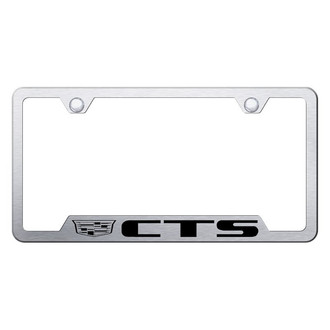 Autogold® - Brushed License Plate Frame with Laser Etched CTS New Logo and Cut-Out