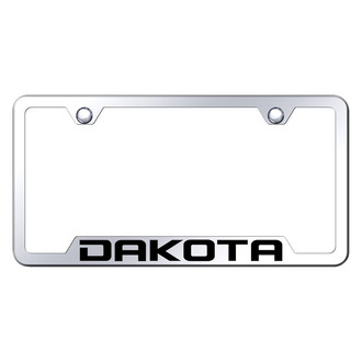 Autogold® - Chrome License Plate Frame with Laser Etched Dakota Logo and Cut-Out