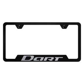 Autogold® - Black License Plate Frame with Laser Etched Dart Logo and Cut-Out