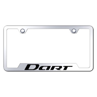 Autogold® - Chrome License Plate Frame with Laser Etched Dart Logo and Cut-Out