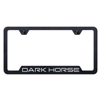 Autogold® - Rugged Black License Plate Frame with Laser Etched Dark Horse Logo and Cut-Out