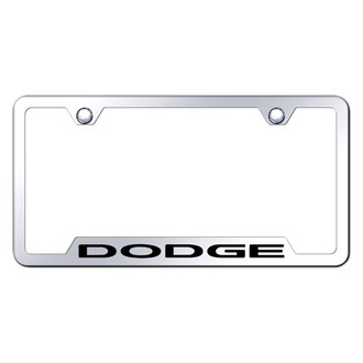 Autogold® - Chrome License Plate Frame with Laser Etched Dodge Logo and Cut-Out