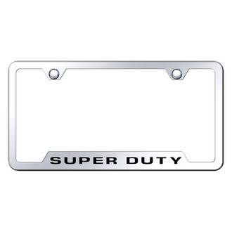 Autogold® - Chrome License Plate Frame with Laser Etched Super Duty Logo and Cut-Out