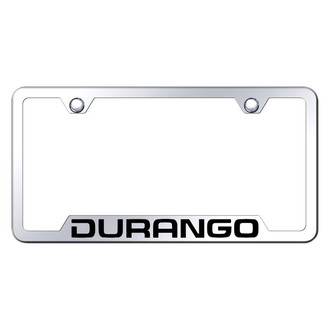 Autogold® - Chrome License Plate Frame with Laser Etched Durango Logo and Cut-Out