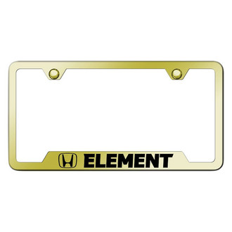 Autogold® - Gold License Plate Frame with Laser Etched Element Logo and Cut-Out