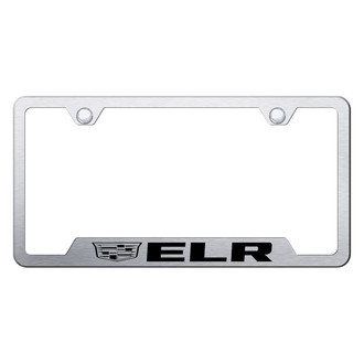Autogold® - Brushed License Plate Frame with Laser Etched ELR New Logo and Cut-Out