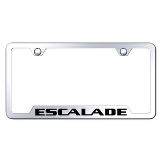 Autogold® - Chrome License Plate Frame with Laser Etched Escalade Logo and Cut-Out