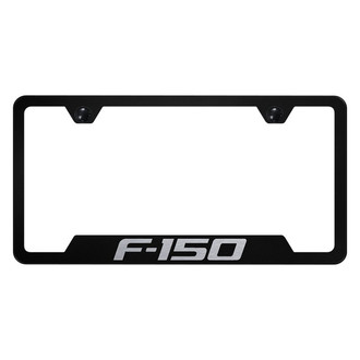 Autogold® - Black License Plate Frame with Laser Etched F-150 Logo and Cut-Out