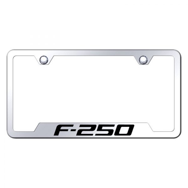Autogold® - License Plate Frame with Laser Etched F-250 Logo and Cut-Out