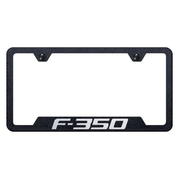 Autogold® - License Plate Frame with Laser Etched F-350 Logo and Cut-Out