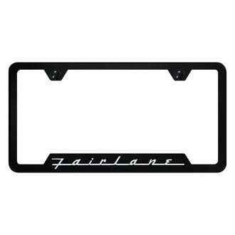 Autogold® - Black License Plate Frame with Laser Etched Fairlane Logo and Cut-Out