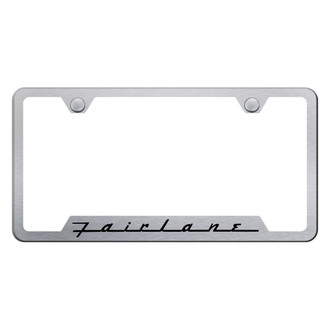 Autogold® - Brushed License Plate Frame with Laser Etched Fairlane Logo and Cut-Out