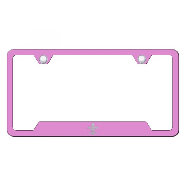 Autogold® - License Plate Frame with Laser Etched Fleur-De-Lis Logo and Cut-Out